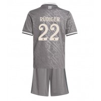 Real Madrid Antonio Rudiger #22 Tretí Detský futbalový dres 2024-25 Krátky Rukáv (+ trenírky)